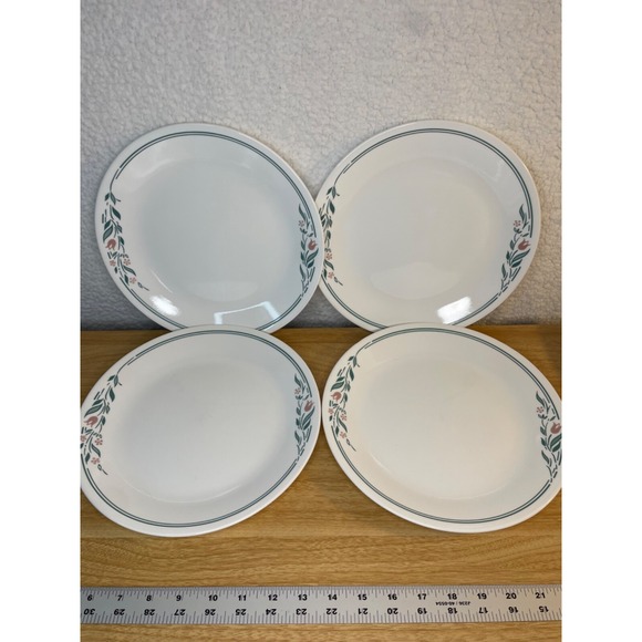 Corelle Rosemarie 10-1/4" Dinner Plate 4-Count No Chips / Cracks - Picture 3 of 6